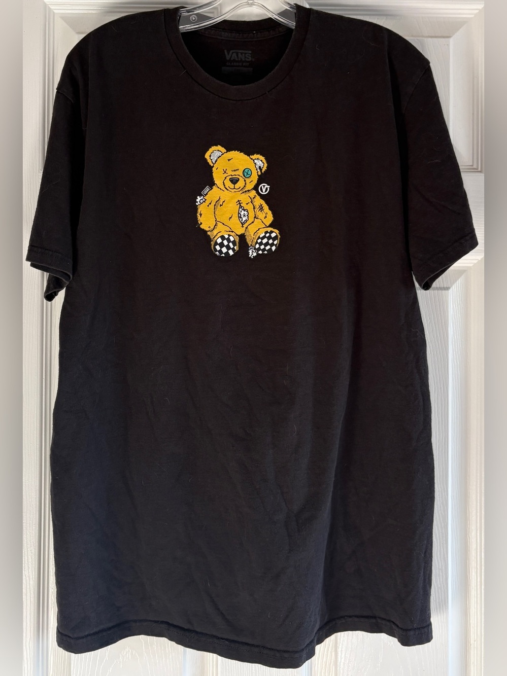 VANS Teddy Bear Black Graphic Cotton T-Shirt Classic Fit Large L